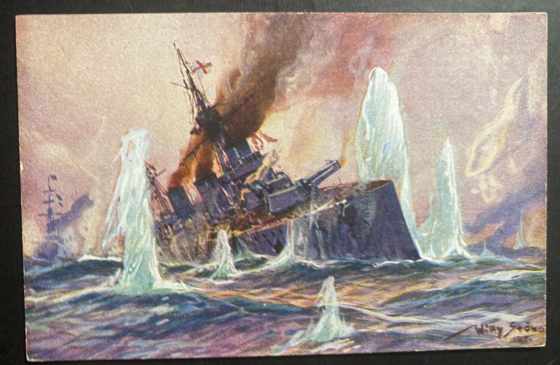 Mint Germany Picture Postcard the sinking Of A British Battle Ship By U Boats 