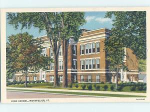 Unused Linen HIGH SCHOOL Montpelier Vermont VT L9971