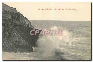 Old Postcard Carolles Waves at Port du Lude