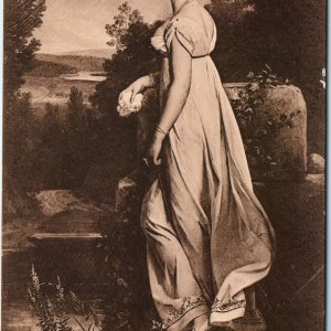 c1900s Portrait de la Marquise de Visconti Gerard Painting PC Rome Italy A345