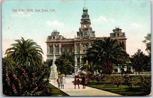 City Hall San Jose California CA Landscape Ground Pathway Monument Postcard