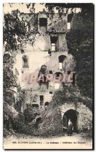 Old Postcard The Interior Clisson Chateau du Donjon