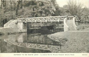 Gateway No Man's Land Illinois White Pines Forest Park 1930s Postcard 11241