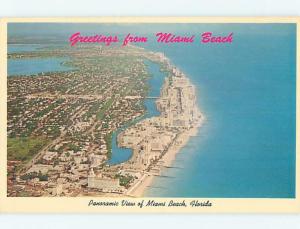 Unused Pre-1980 AERIAL VIEW OF TOWN Miami Beach Florida FL F8242@