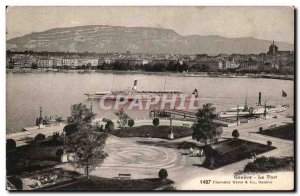 Old Postcard Switzerland Geneva Harbor