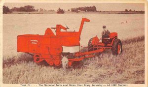 Model 60 All-Crop Harvester Allis Chalmers Farming Wisconsin 1950 postcard