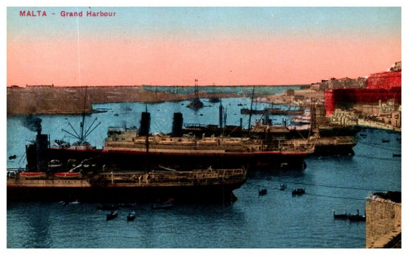 Steamers in Grand harbor Malta