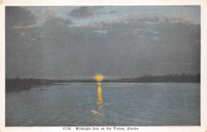 MIDNIGHT SUN ON THE YUKON ALASKA POSTCARD (c. 1930s)