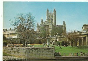 Somerset Postcard - Bath - Avon - The Abbey & Parade Gardens from River  AB1312