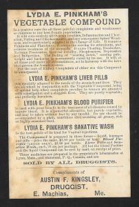 VICTORIAN TRADE CARD LE Pinkham's Vegetable Compound