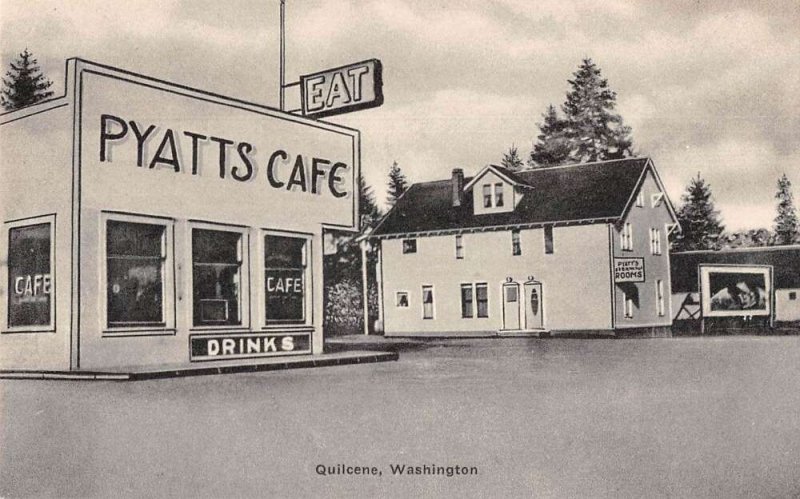 Quilcene Washington Pyatts Cafe and Hotel Vintage Postcard AA29636