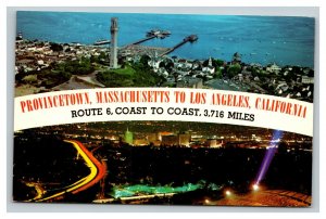 Vintage 1960's Postcard Provincetown Massachusetts to Los Angeles California