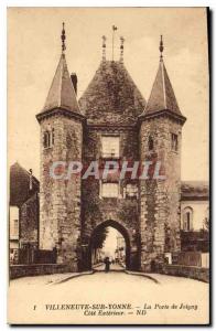 Old Postcard Villeneuve sur Yonne Joigny Gate external dimension