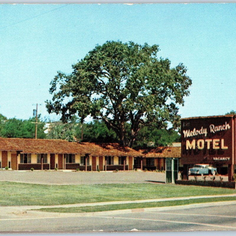 8 Oversized c1950s Paso Robles, CA Melody Ranch Motel Postcard Jesse James 1S