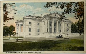 Memorial Continental Hall, Washington D.C. Postcard Posted 1921