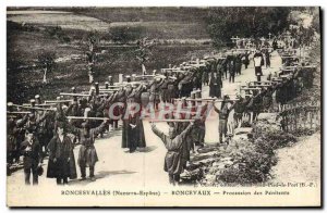 Old Postcard Roncesvalles Roncesvalles procession of penitents