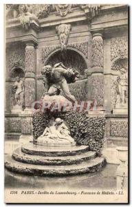 Paris Old Postcard Fountain Luxembourg Gardens Medicis