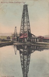 COALINGA, California, 1908; M.K.&J. Fields, Oil well