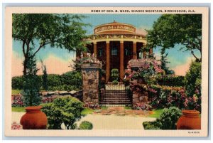 Birmingham Alabama AL Postcard Home Geo Ward Shades Mountain Exterior View c1940