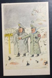 Mint England WW2 Picture Postcard PPC Anti German It Is Too Col Lets Go This Way