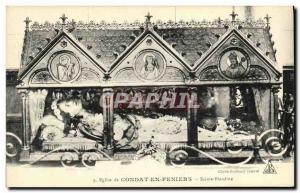 Old Postcard Condat In Feniers Church of St. Blandine