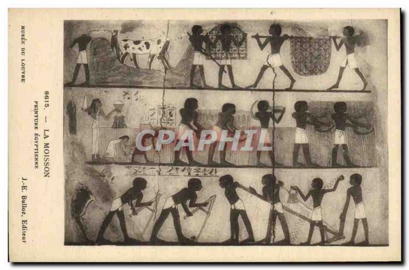 Old Postcard Egypt Egypt Louvre Museum Harvest Egyptian Painting