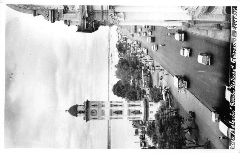 Guayaquil Ecuador Paseo Malecon Street Scene Real Photo Postcard AA68693