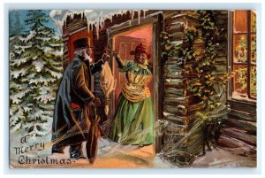 Early A Merry Christmas African American Black Americana Postcard (FW4)