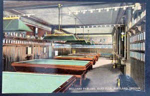 Mint Color Picture Postcard Billiard Parlors Elks Club Portland Oregon USA