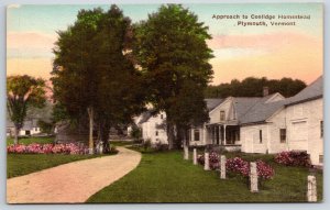 Hand-Colored~Plymouth Vermont~Approach To Coolidge Homestead~Vintage Postcard