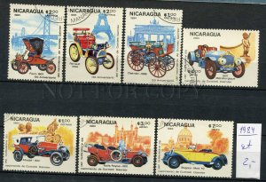 266243 NICARAGUA 1984 year used stamps set CARS history