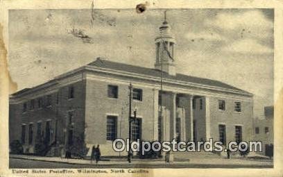 Wilmington, NC USA Post Office 1940 big pin hole top edge, stains front and b...