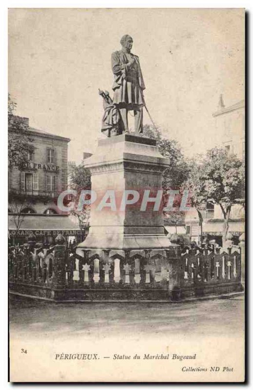 Old Postcard Perigueux Statue of Marechal Bugeaud