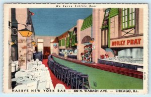 CHICAGO, Illinois IL ~ Roadside HARRY'S NEW YORK BAR Schlitz Beer 1930s Postcard