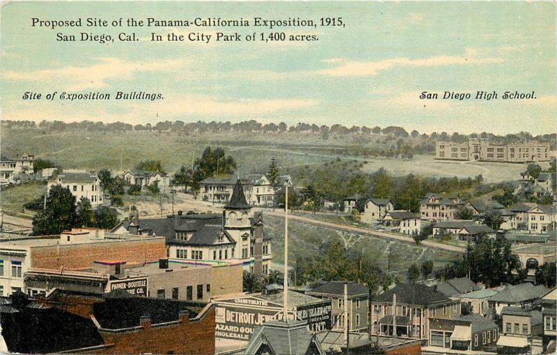 Proposed Site Of The 1915 Panama California Expo. San Diego Postcard