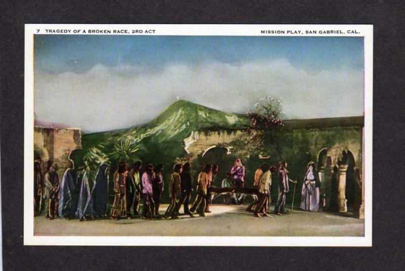 CA The Mission Play, San Gabriel Playhouse, California Postcard, 3rd Act