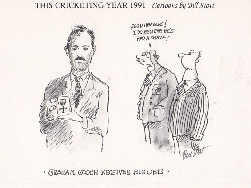 Graham Gooch Receiving Royal OBE Cricket Comic Limited Edition of 1000 Postcard