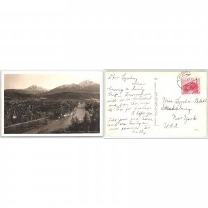 Postcard Innsbruck with Serles and Nockspitze Austria