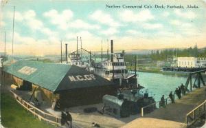 C-1910 Northern Commercial Dock Fairbanks Alaska postcard 2221