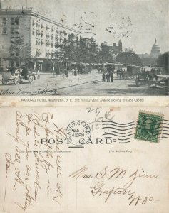 WASHINGTON D.C. NATIONAL HOTEL ANTIQUE POSTCARD