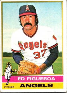 1976 Topps Baseball Card Ed Figueroa California Angels sk13416