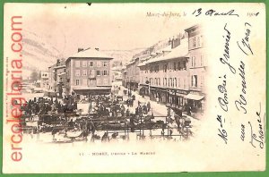 ah2917 - FRANCE - VINTAGE POSTCARD - Morez - 1901 CATTLE MARKET-