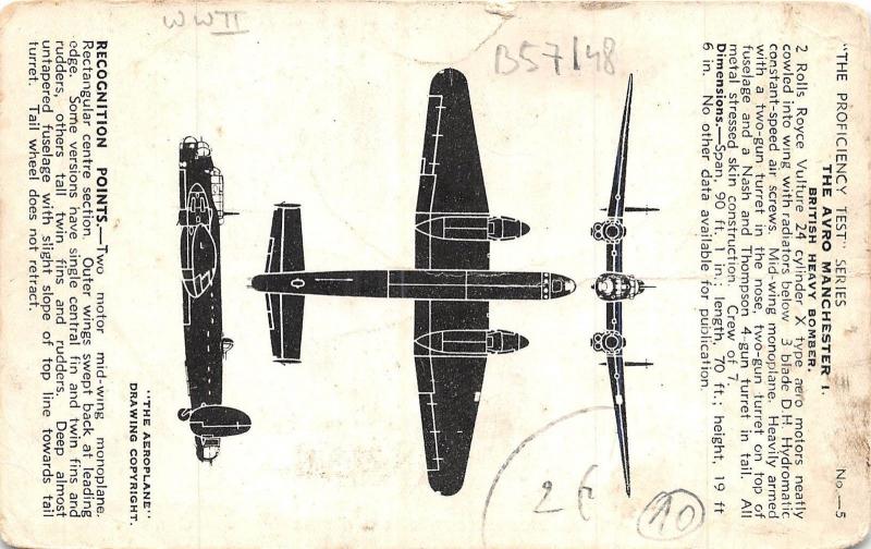 B57148 airplains avions Avro Manchester British Heavy Bomber