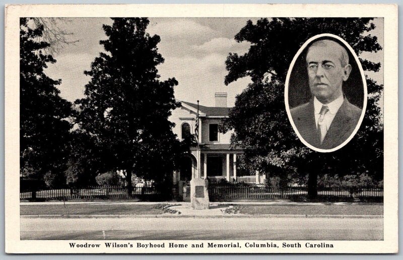 Columbia South Carolina 1940s Postcard Woodrow Wilson's Boyhood Home