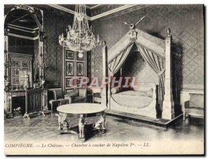 Old Postcard Compiegne Chateau Bedroom of Napoleon 1st