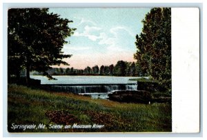 c1905 Springvale ME, Scene On Mousam River Waterfalls Unposted Antique Postcard