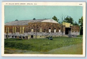 Opelika Alabama Postcard Fort Dallas Smith Armory Building Exterior 1946 Vintage