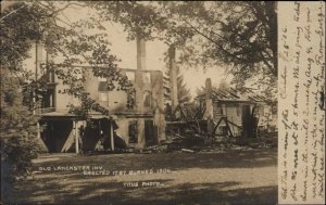 Clinton Connecticut CT Lancaster Inn 1906 Fire Titus Real Photo Postcard
