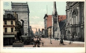 DETROIT PUBLISHING PHILADELPHIA PA Broad Street Scene c1905 Postcard