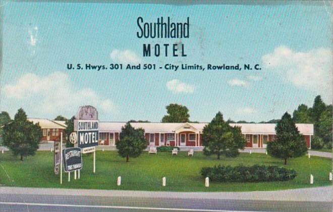 North Carolina Rowland Southland Motel 1965